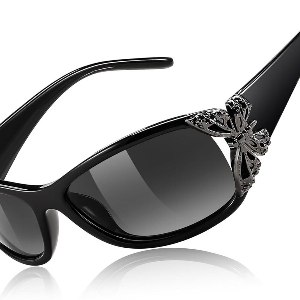 Trendy Polarized Y2K Sunglasses Wrap Around Butterfly Design Fashion Sunnies UV4